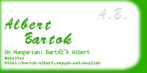 albert bartok business card